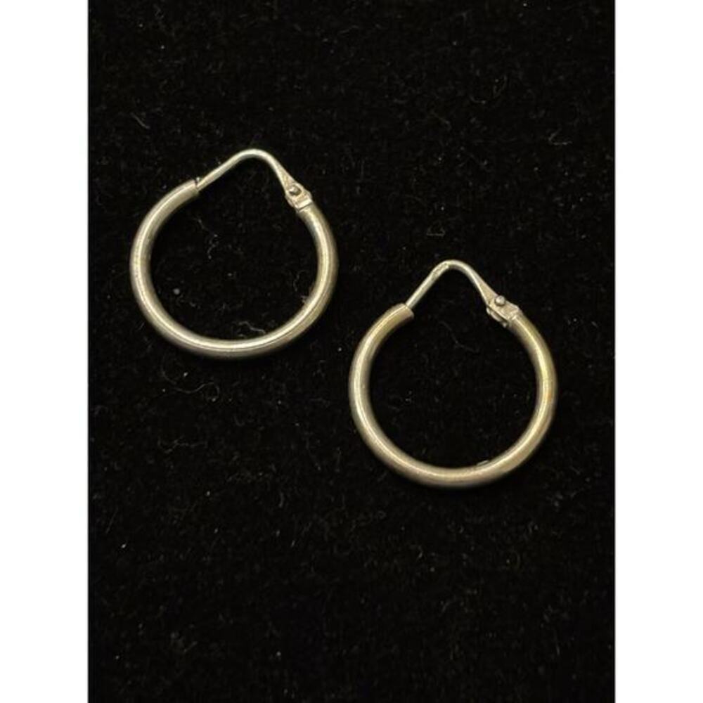 Sterling Silver 3/4” Hoop Earrings Hollow 925